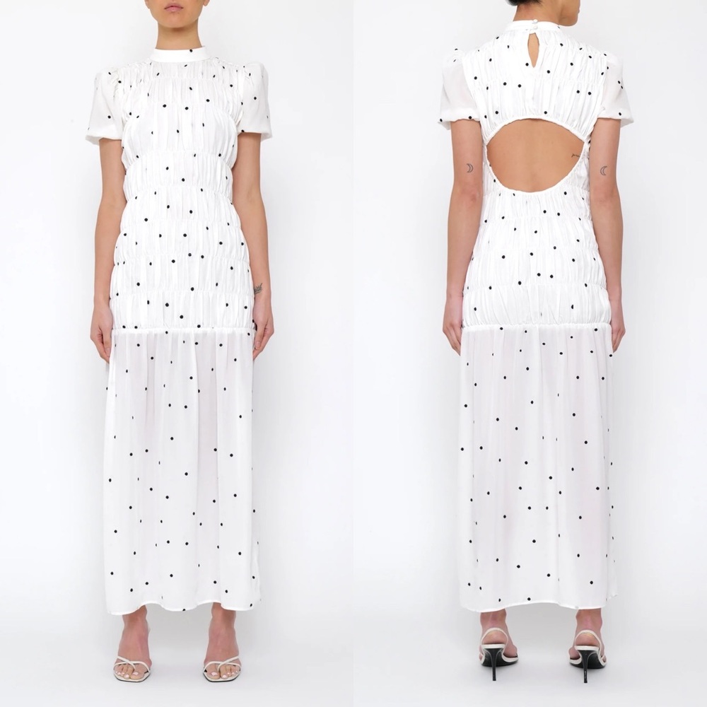 Boskemper Botanic Maxi Dress in Mono Spot XS BNWT